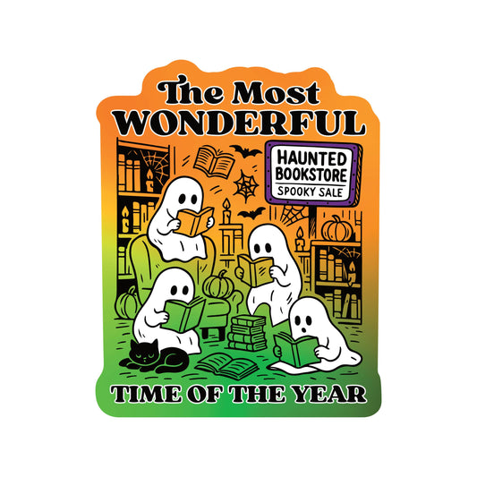 Halloween Haunted Book Read High Quality Vinyl Sticker