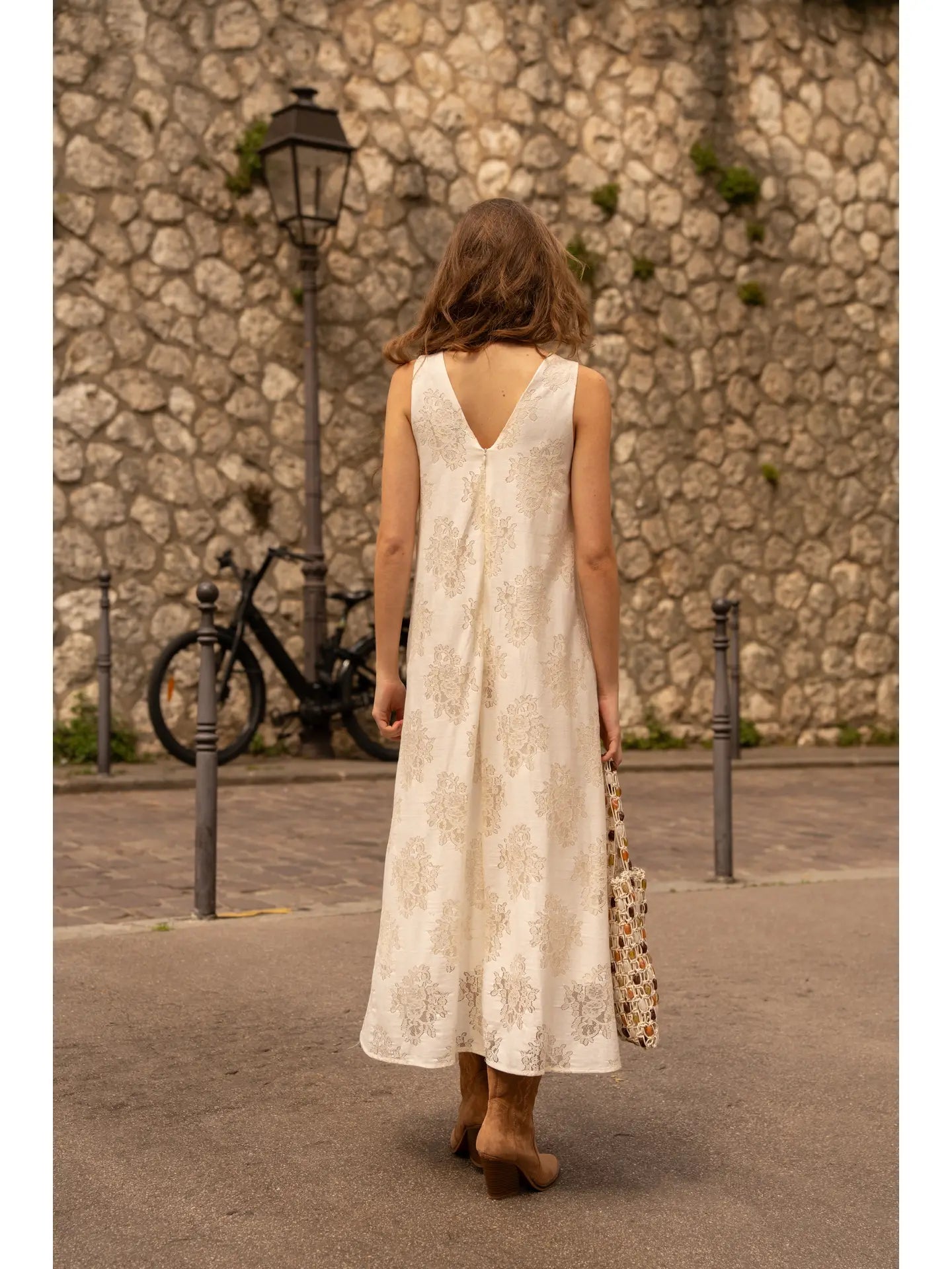 August Long Low-Cut Dress