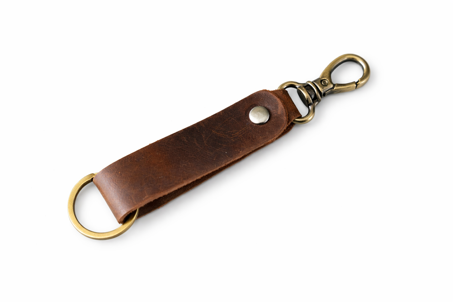 Genuine Leather Keychain, Keychain RIng, Handmade Key Tag