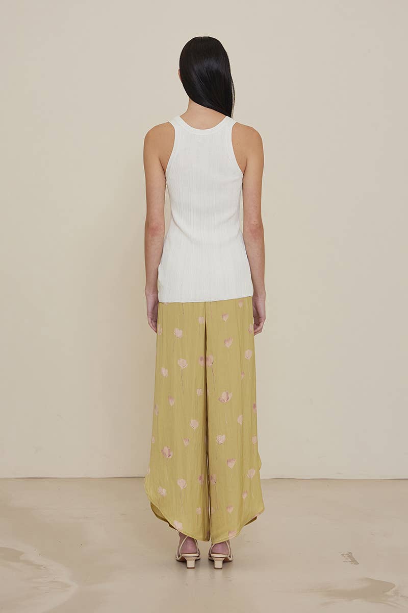 Printed Side Wrap Wide Pants