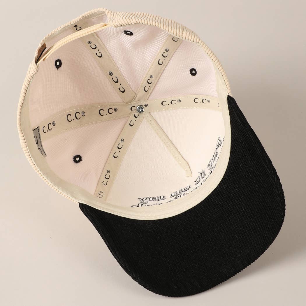 Put it on my husband's tab Two-Tone Corduroy Cap