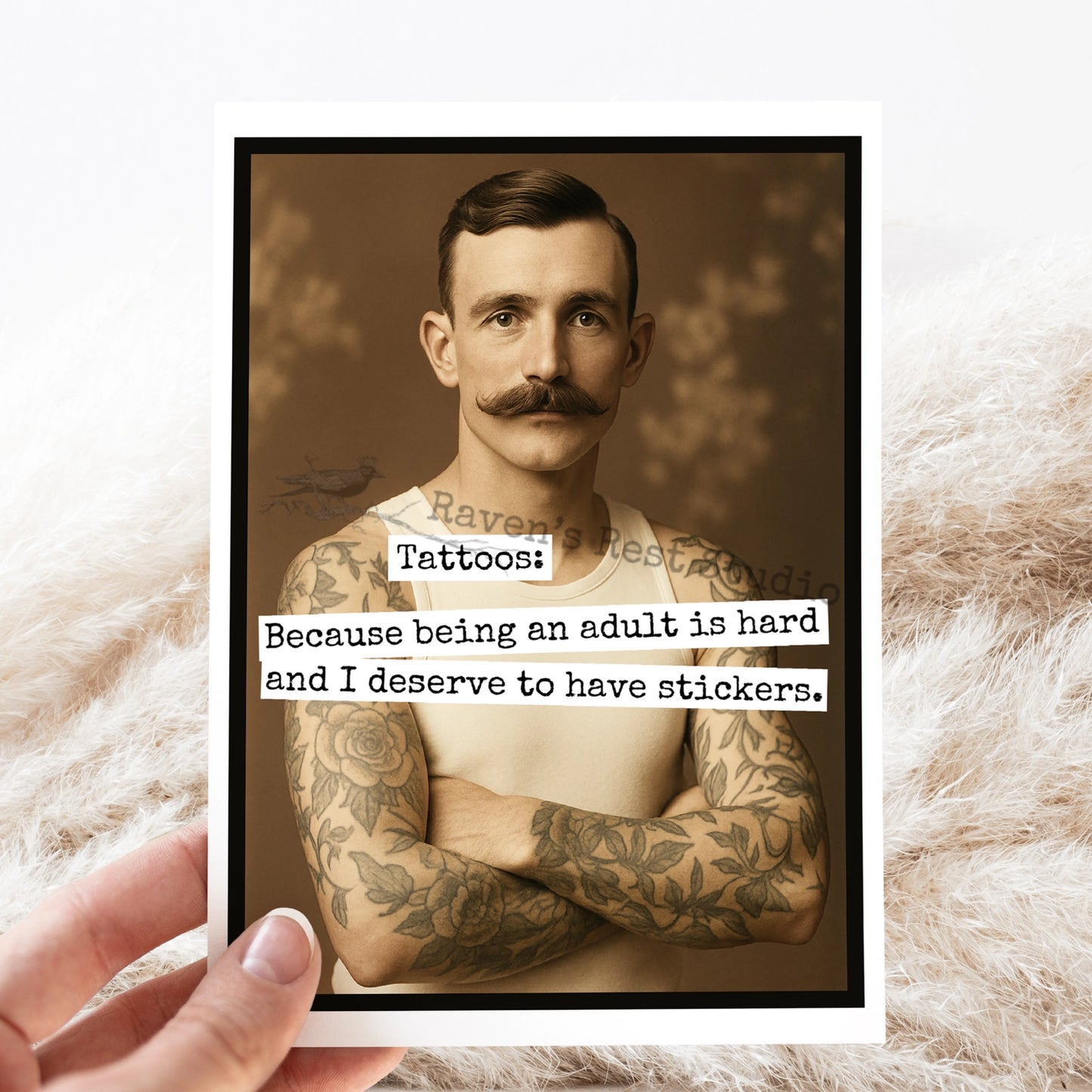 Tattoos Because Being An Adult is Hard | Vintage Birthday Card