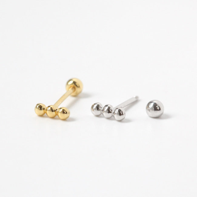 Tiny Three Dot Screw Back Earring