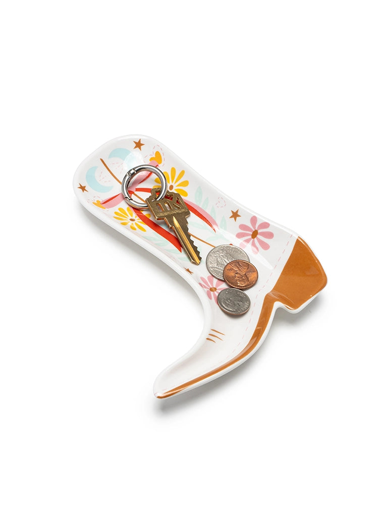 Cowgirl Boot Ceramic Trinket & Jewelry Tray