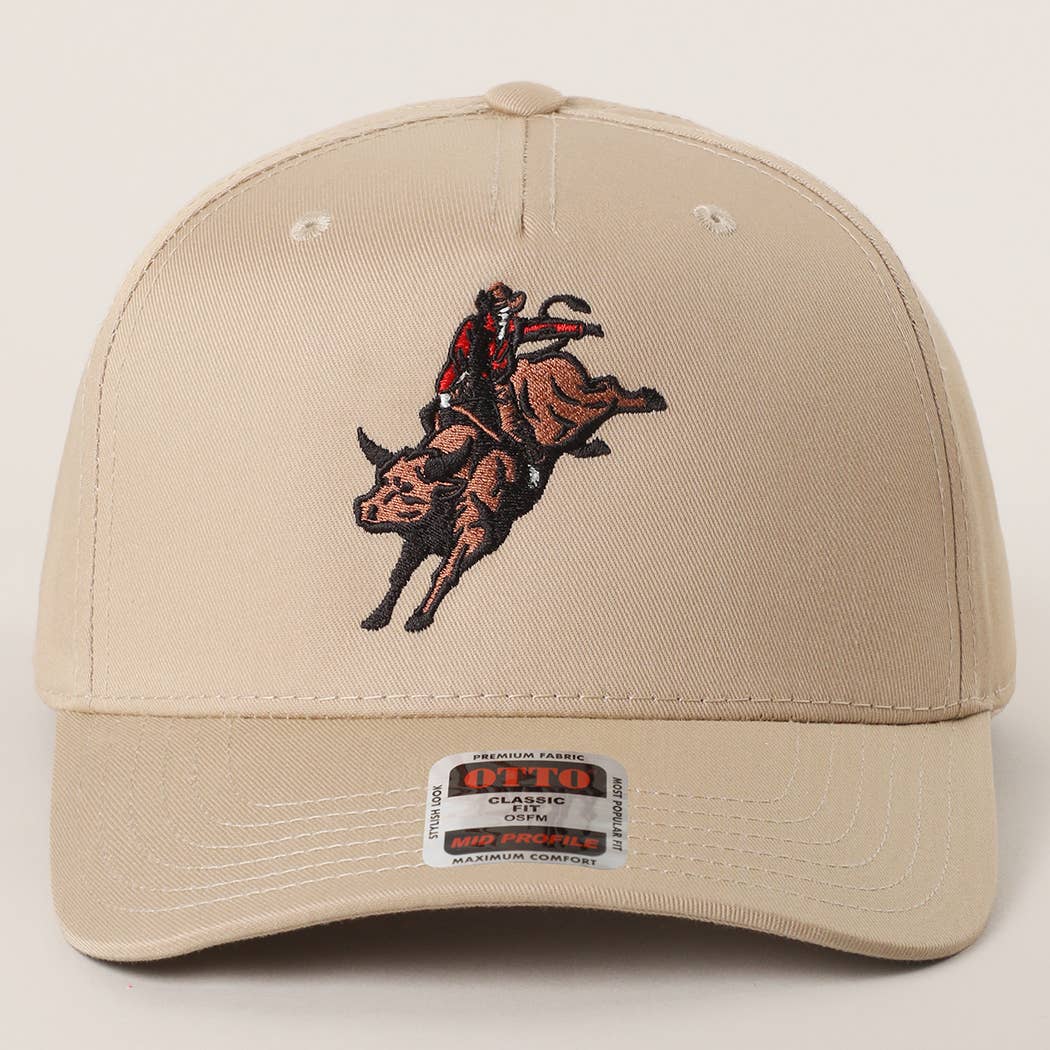 Rodeo Bull Rider Embroidered Trucker Hat