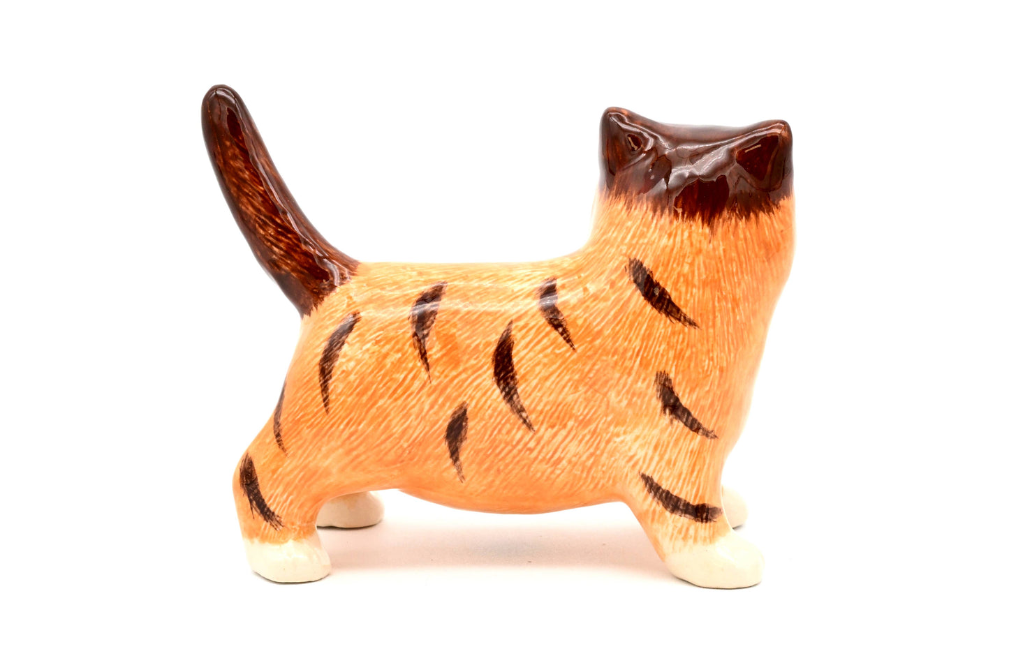 Decorative Miniature Ceramic Tiny Orange Tabby Cat
