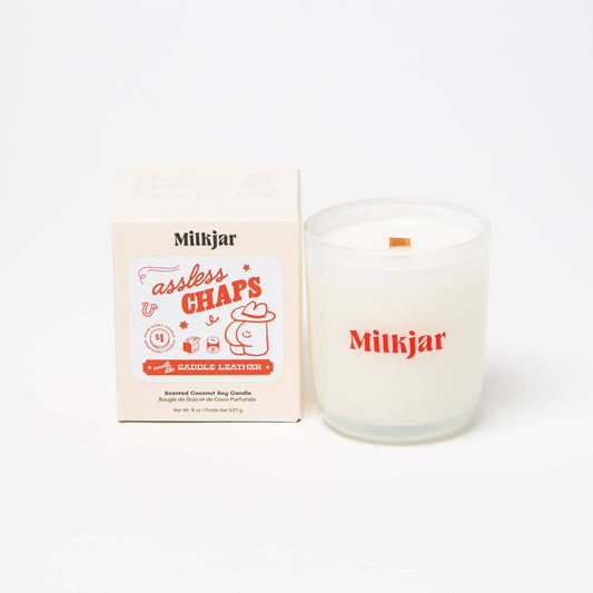 Assless Chaps - Saddle leather - Coconut Soy 8oz Candle