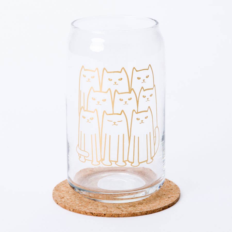 Cat Beer Can Glass