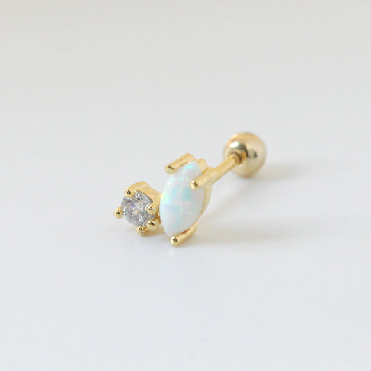 Tiny Opal Comet Screw Back Earring