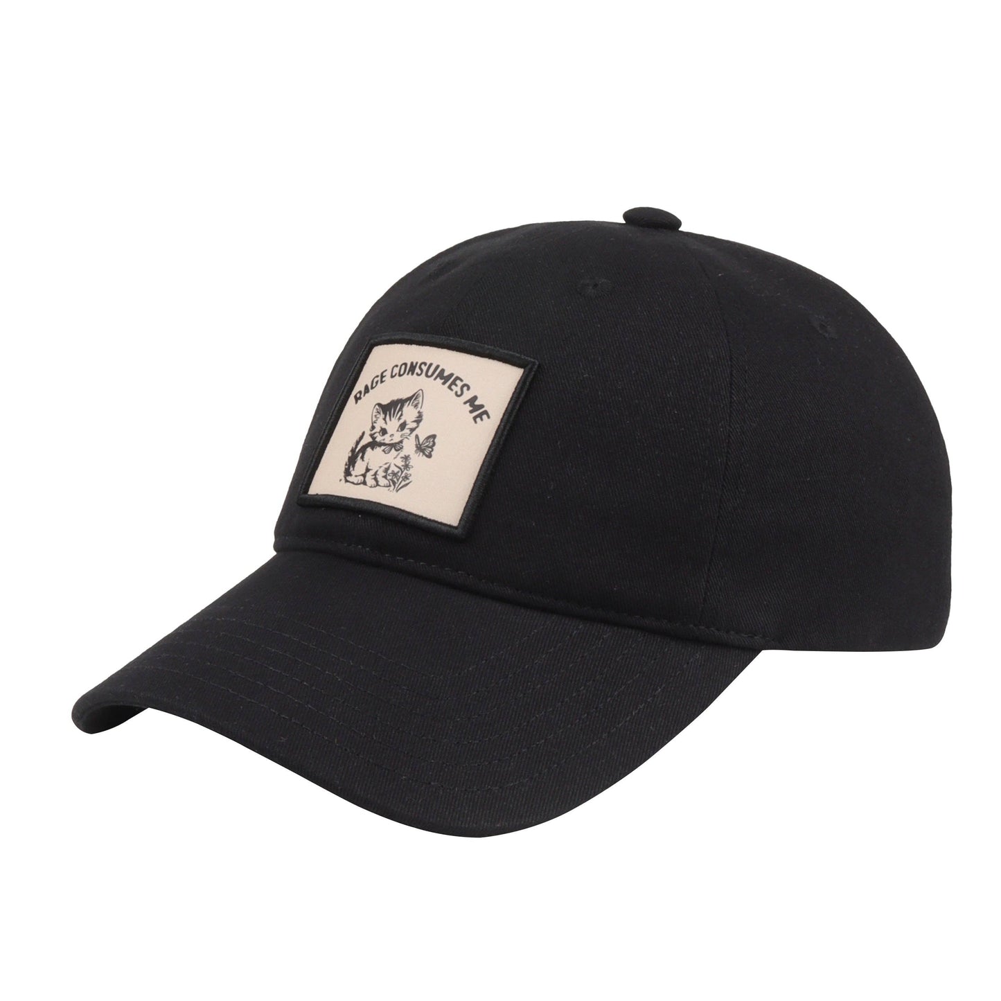 Rage Consumes Me Cat Patch Baseball Cap | Funny Angry Cat Hat | HatPhile