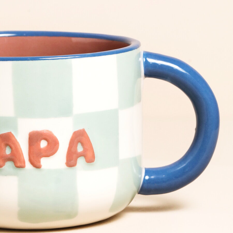 Ceramic Contrast Checkerboard Papa Mug