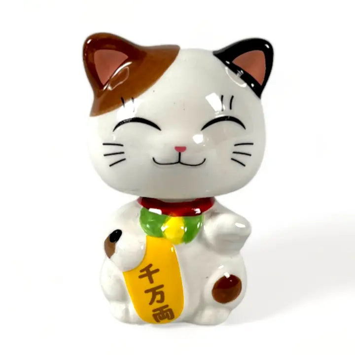 3 Inch Ceramic Lucky Cat Bobble Head