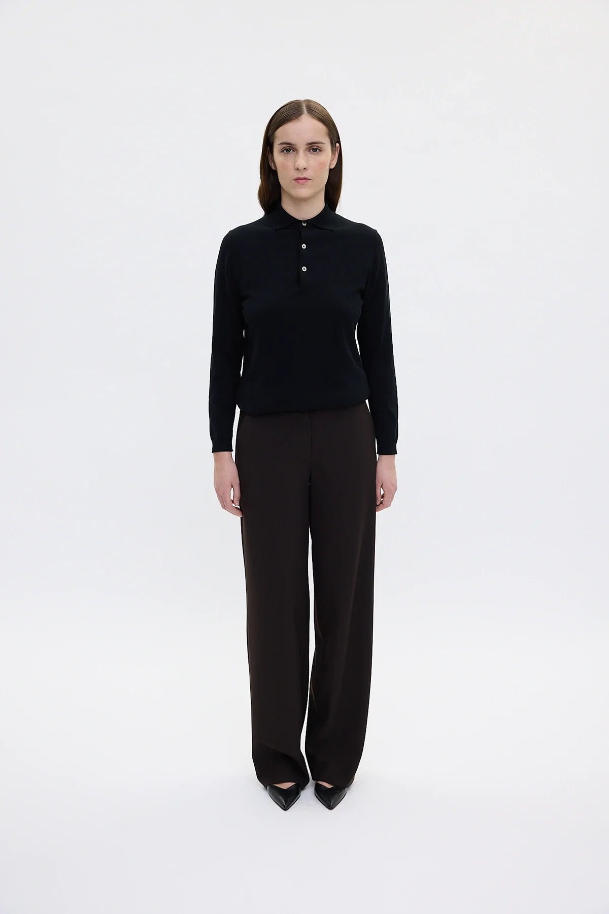 Dora Straight Leg Mid Rise Dress Pants