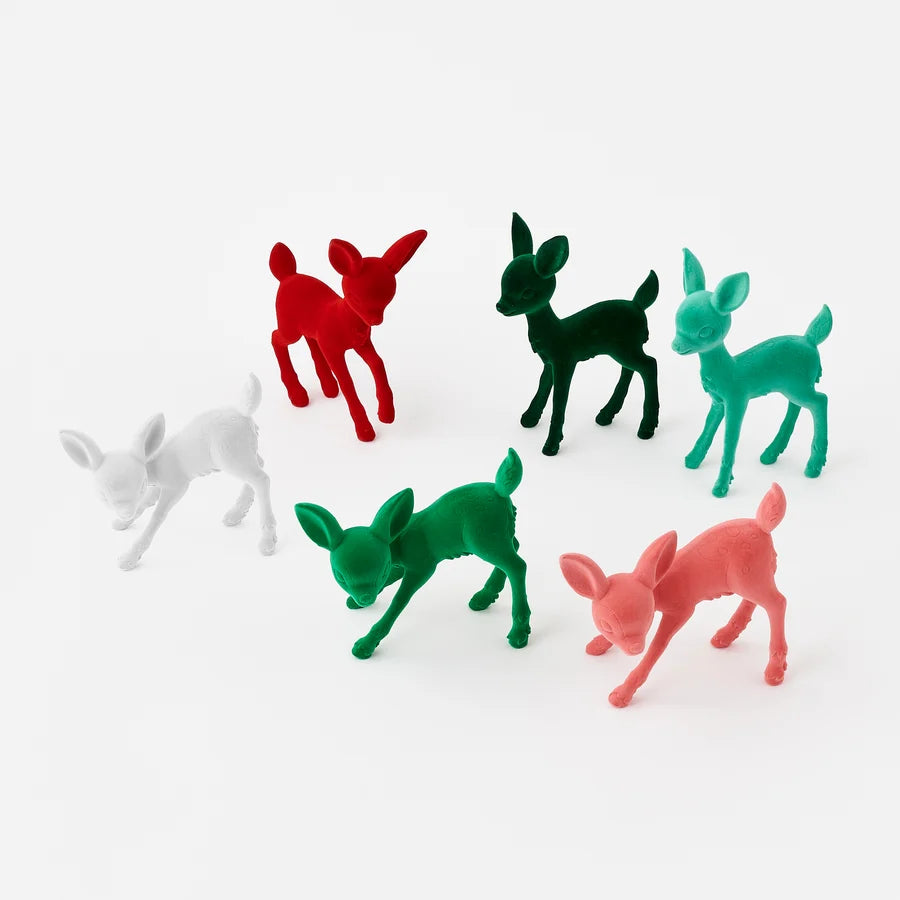 Flocked Standing/Crouching deer