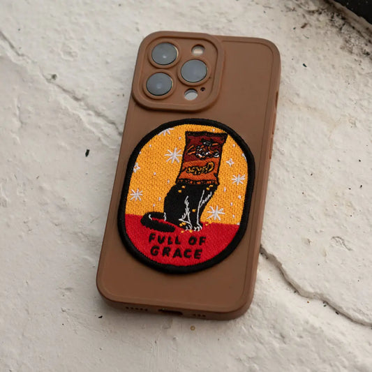 Full Of Grace Cat - Embroidered Sticky Patch