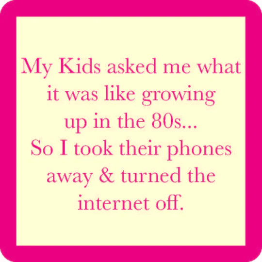 COASTER Growing up in the 80's| Funny Party Gift | Home Bar Decor
