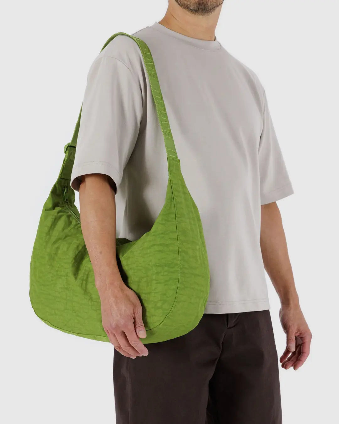 Large Nylon Crescent Bag - Green Juice