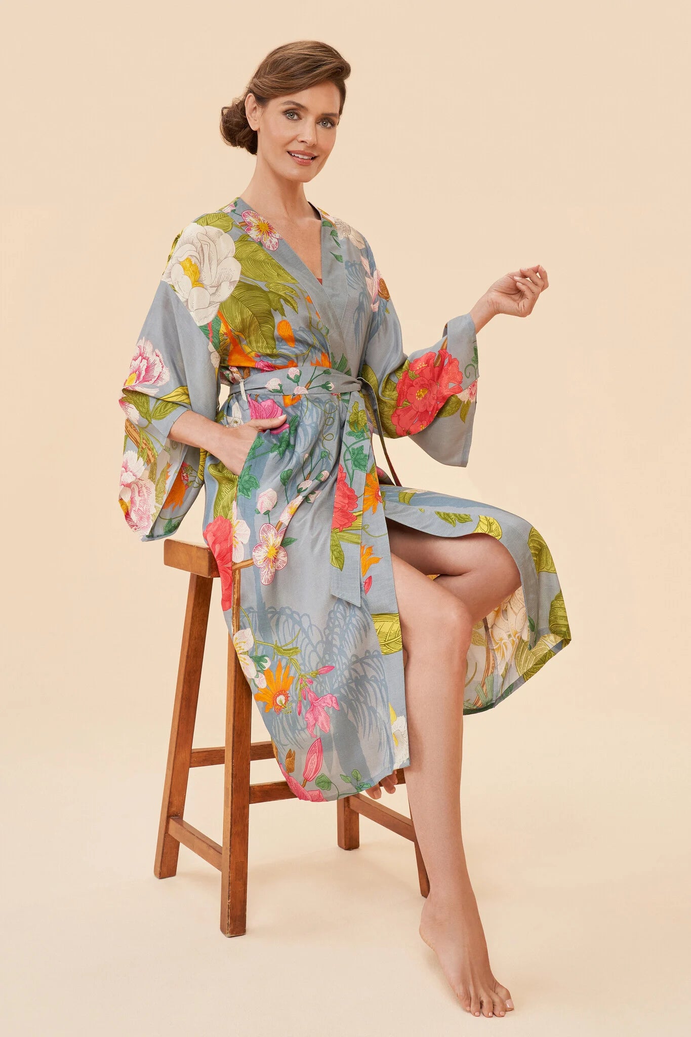 Floral Jungle Kimono Gown | Lavender