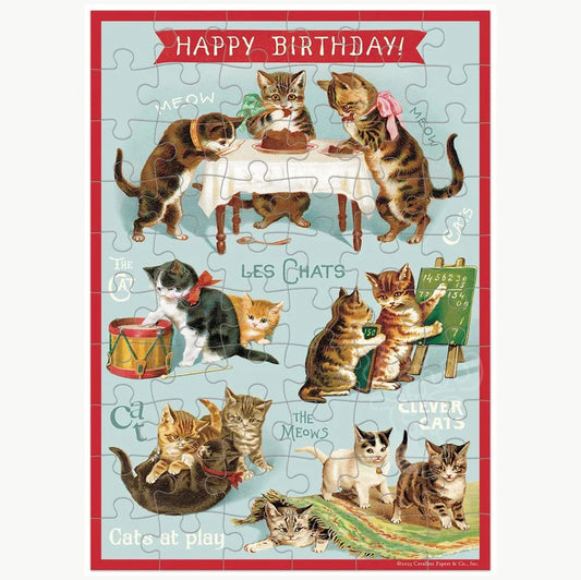 Happy Birthday Cat's Play Greeting Card Puzzle 60pcs