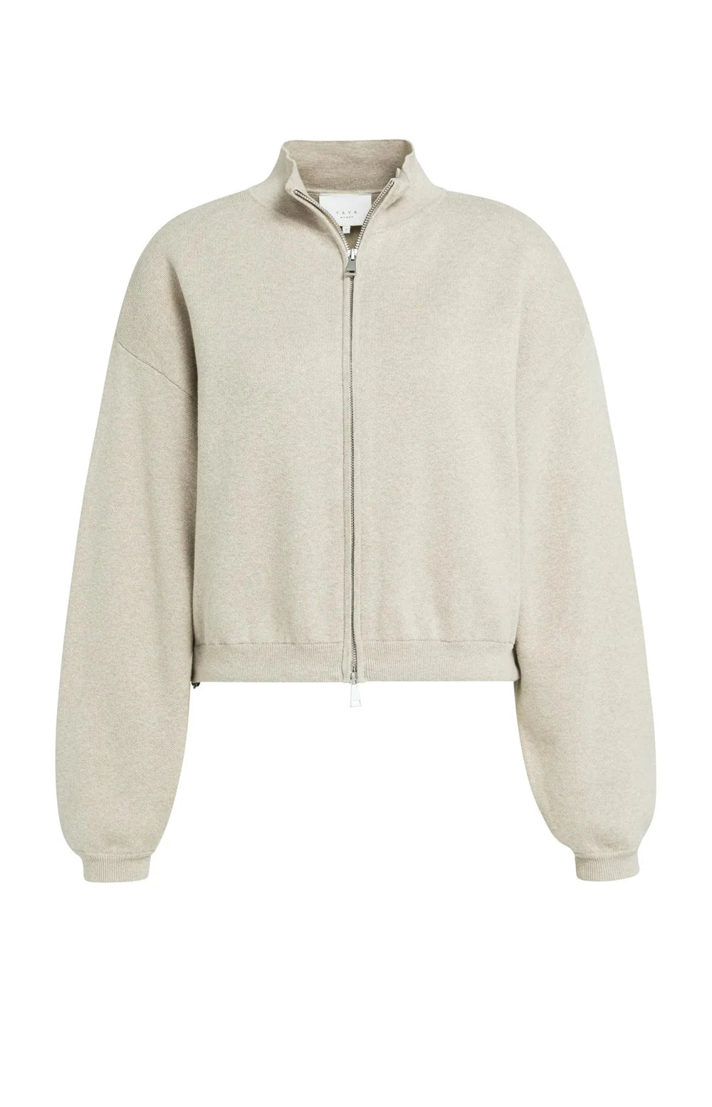 Jacquard knitted cardigan with zip closure