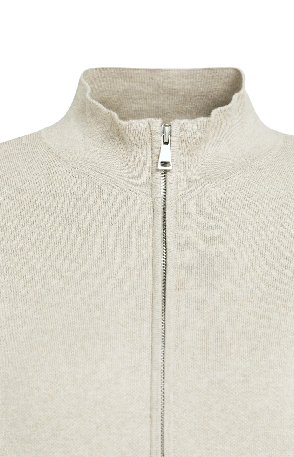 Jacquard knitted cardigan with zip closure