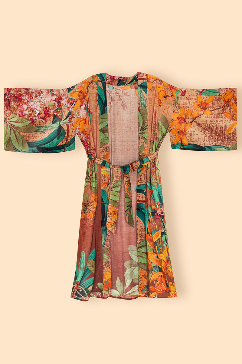 Botany Bliss Kimono Gown | Taupe