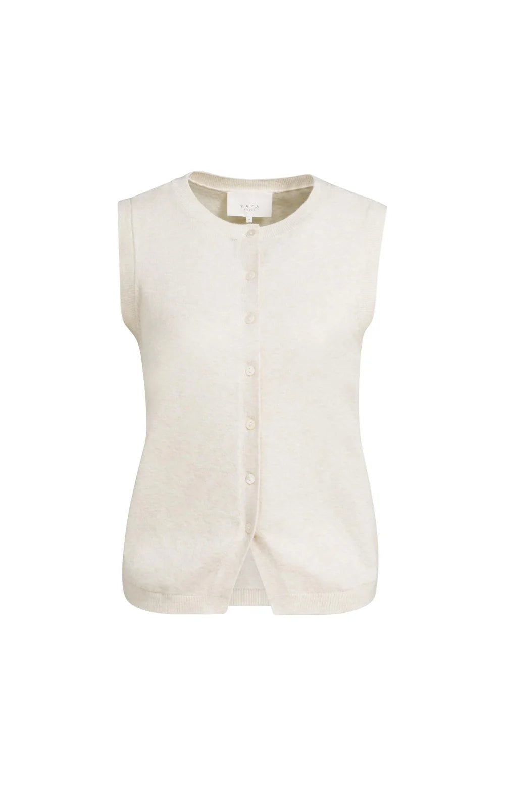 Knitted spencer with button closure