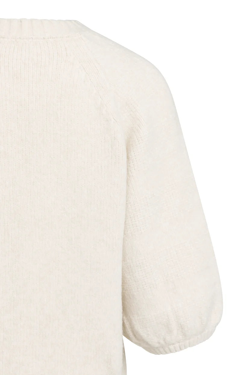 Sweater with Textured Balloon Sleeves