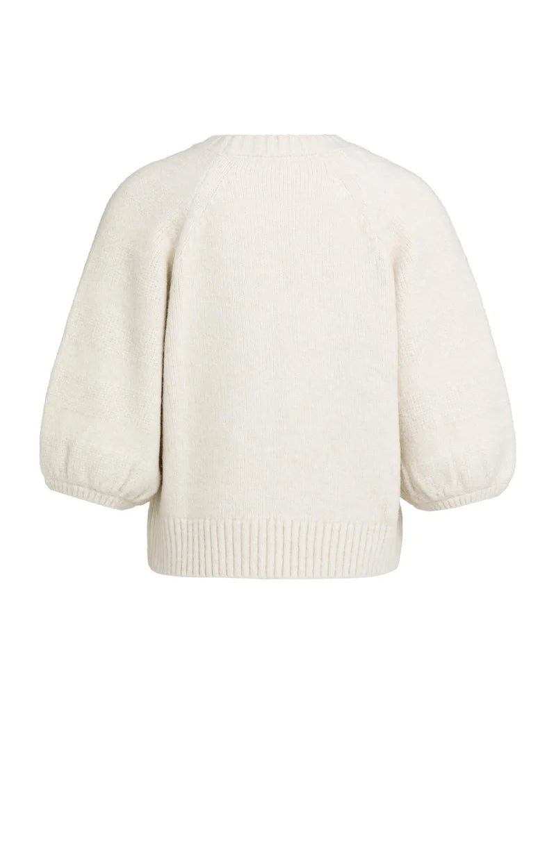 Sweater with Textured Balloon Sleeves