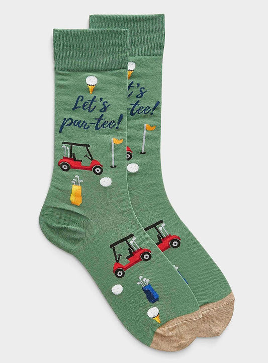 HOTSOX Men's Let's Par-Tee Golf Crew Socks