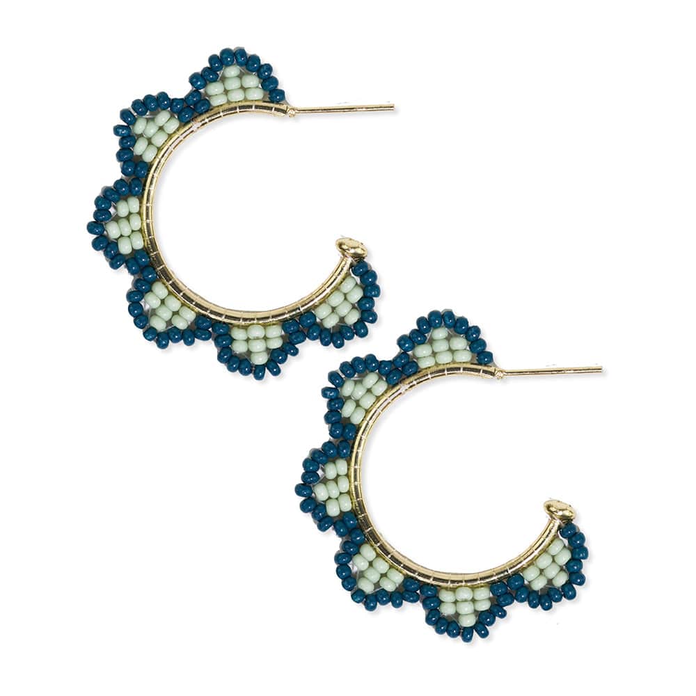 Luna Beaded Scallop Gold Hoop