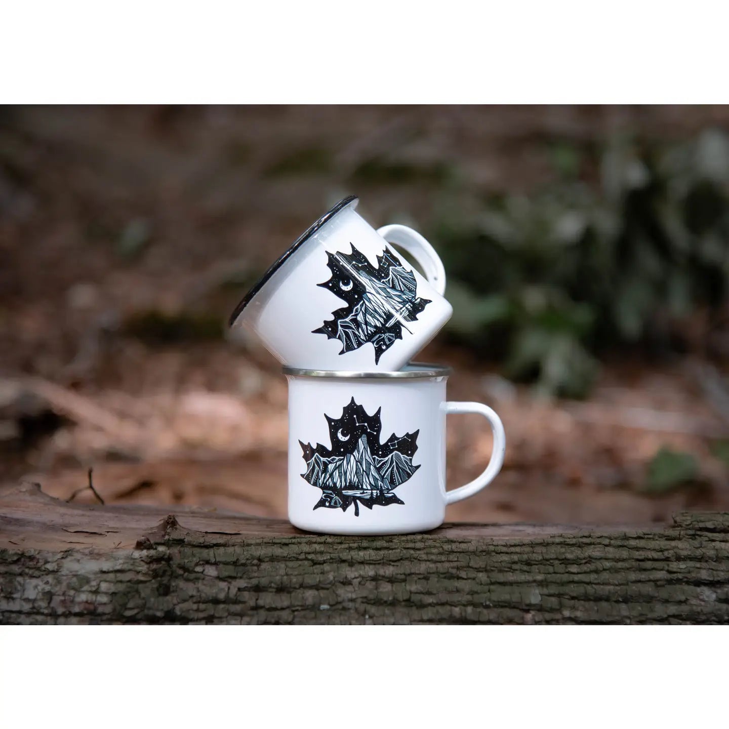 Maple Leaf, Camping Mug | Black