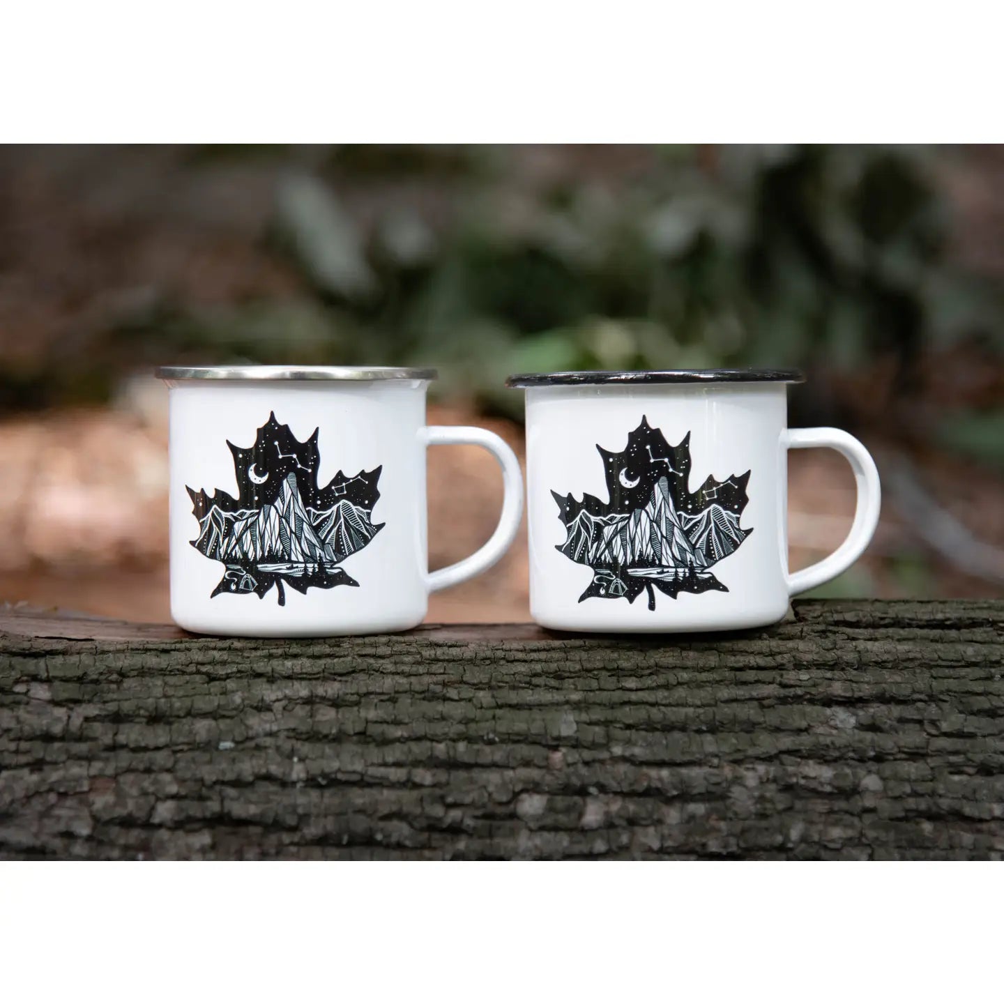 Maple Leaf, Camping Mug | Black