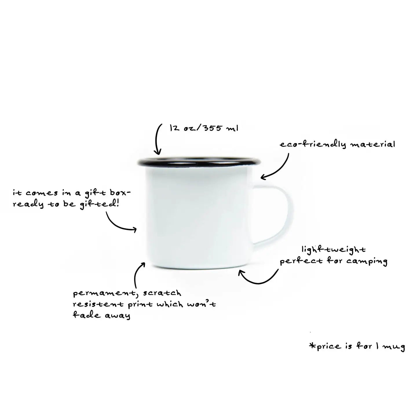 Maple Leaf, Camping Mug | Black