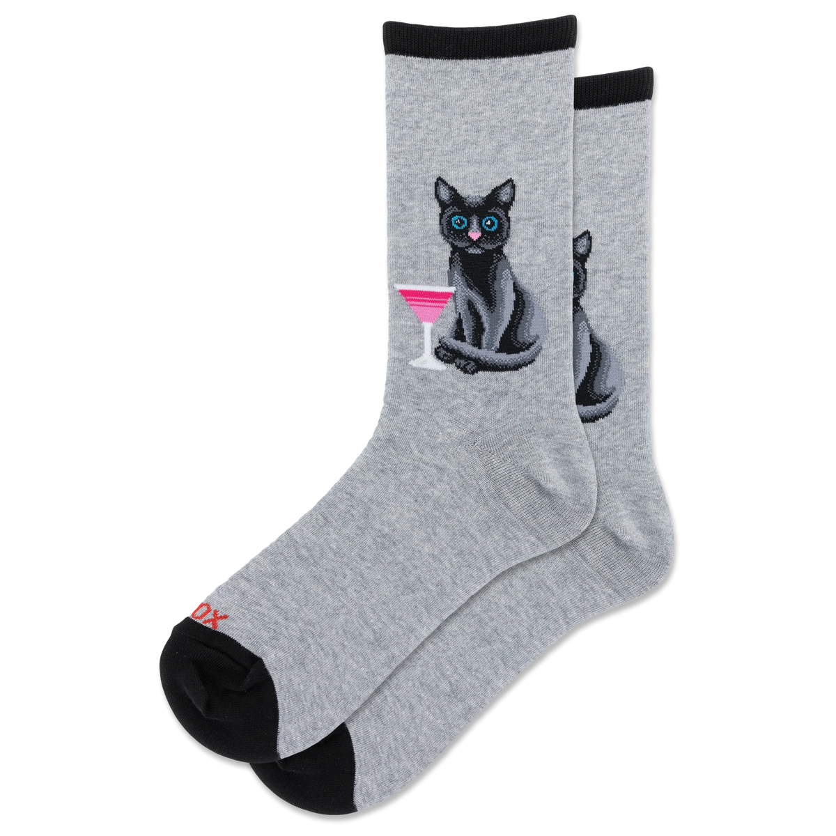 HOTSOX Women's Meowtini Crew Socks