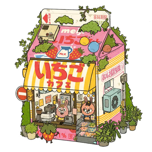 Strawberry Milk Cafe Vinyl Sticker