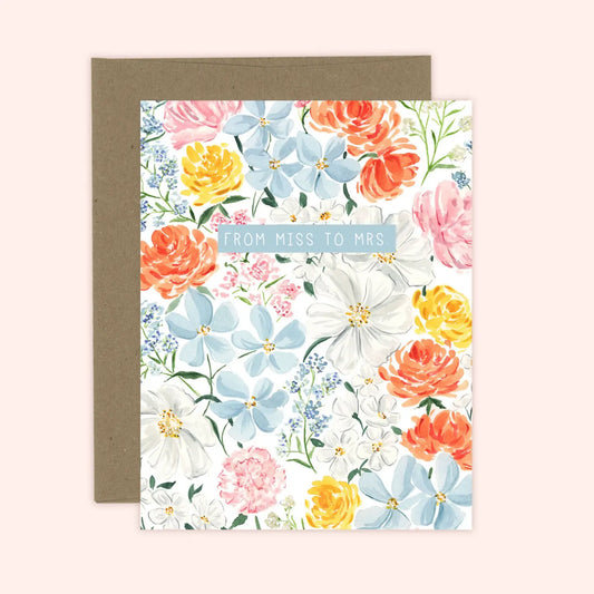 Miss to Mrs. - Bridal Shower, Newly Engaged Greeting Card | Kraft