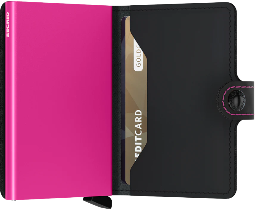 Miniwallet | Matte Black & Fuchsia