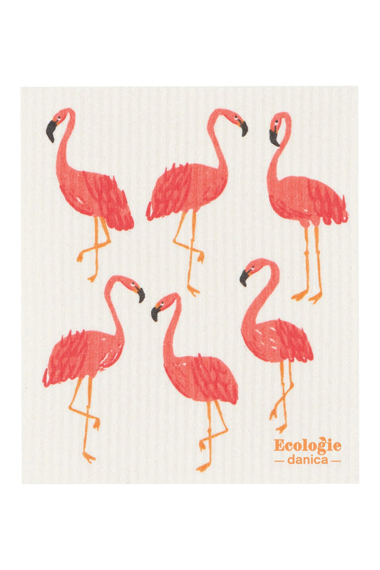 Flamingos Swedish Sponge Cloth