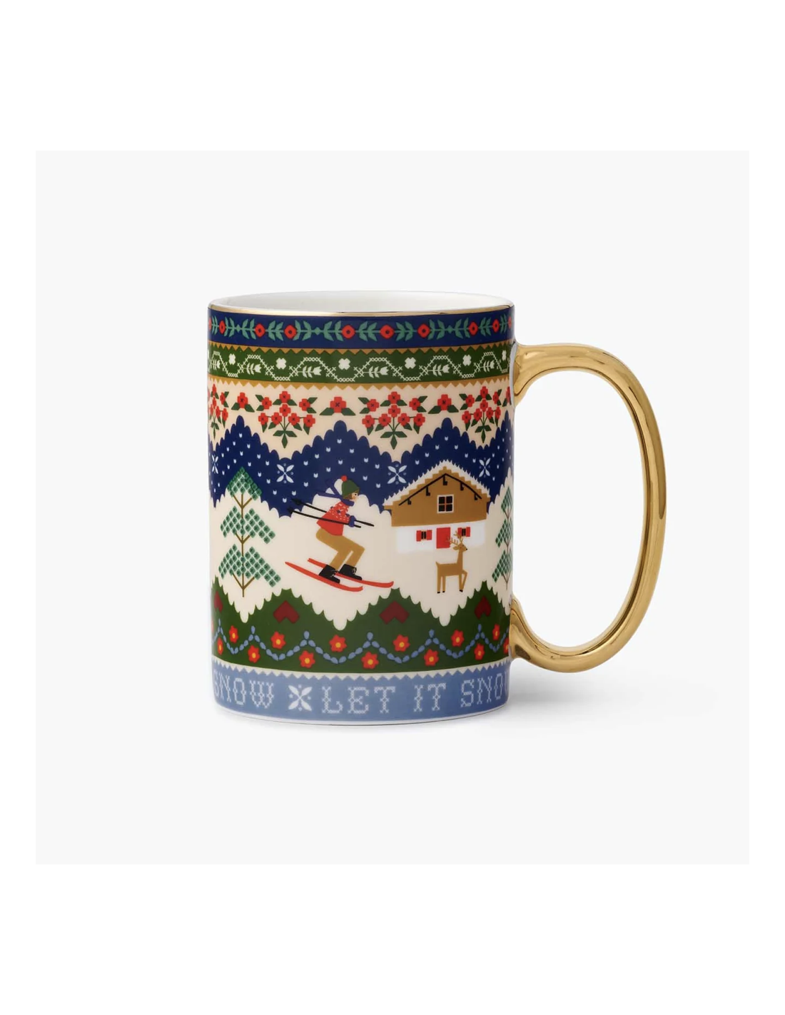 Ski Chalet Holiday Porcelain Mug