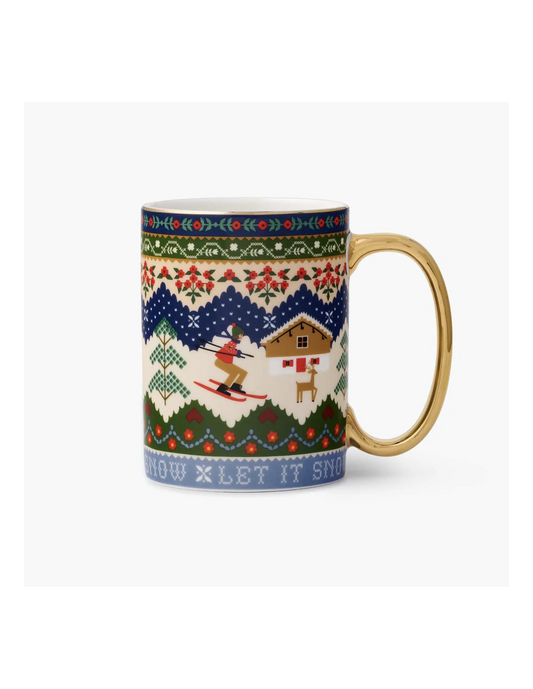 Ski Chalet Holiday Porcelain Mug