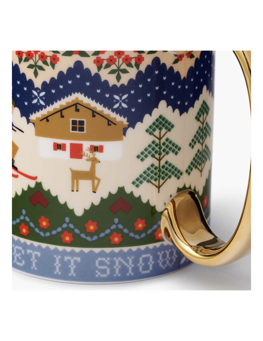 Ski Chalet Holiday Porcelain Mug