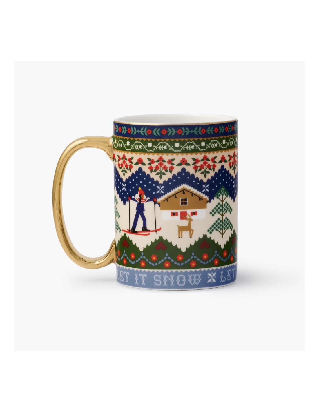 Ski Chalet Holiday Porcelain Mug