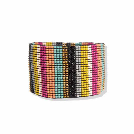 Penelope Vertical Stripe Beaded Stretch Bracelet
