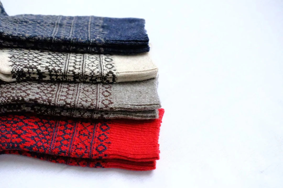 Nishiguchi Kutsushita Wool Jacquard Socks