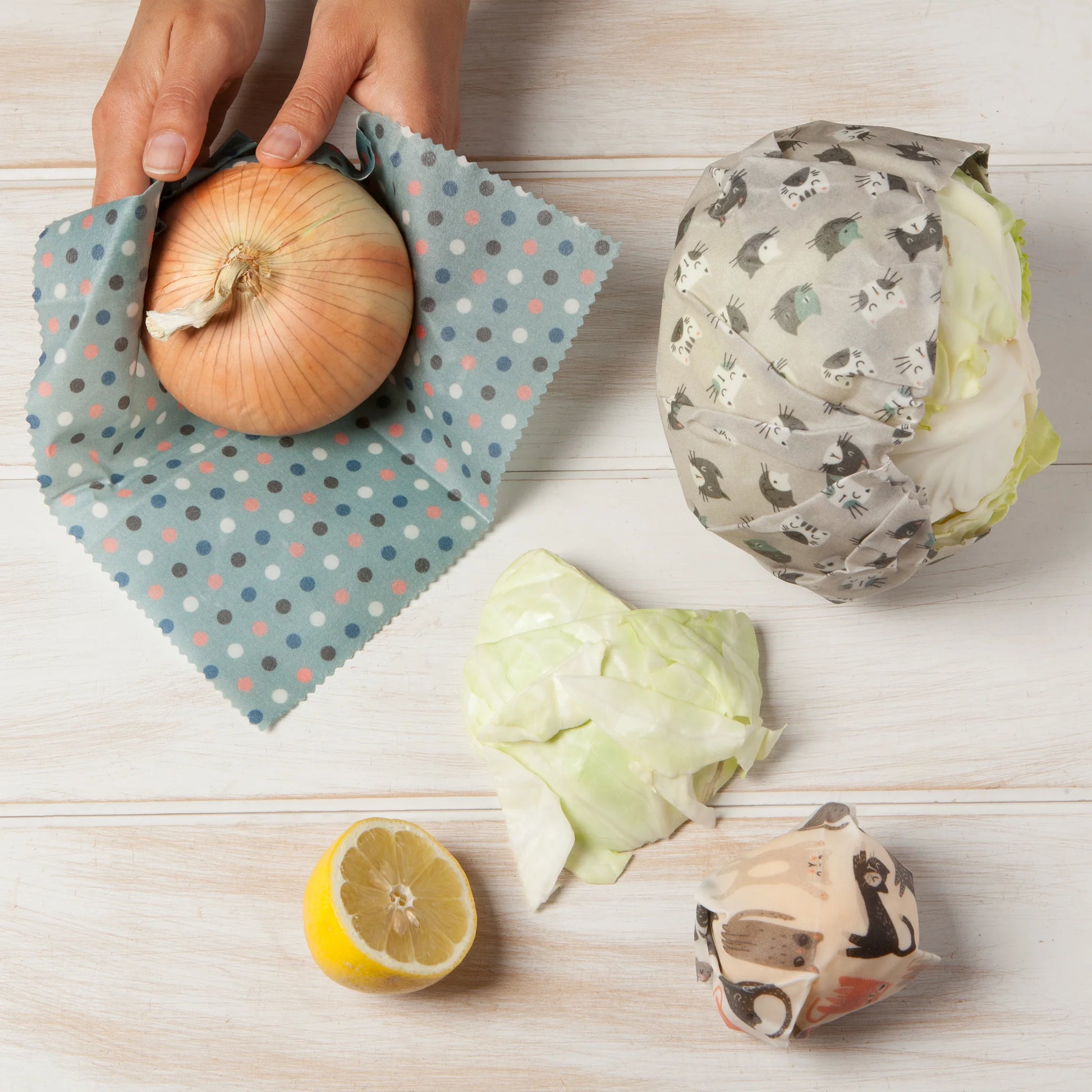 Cats Beeswax Wrap Set of 3