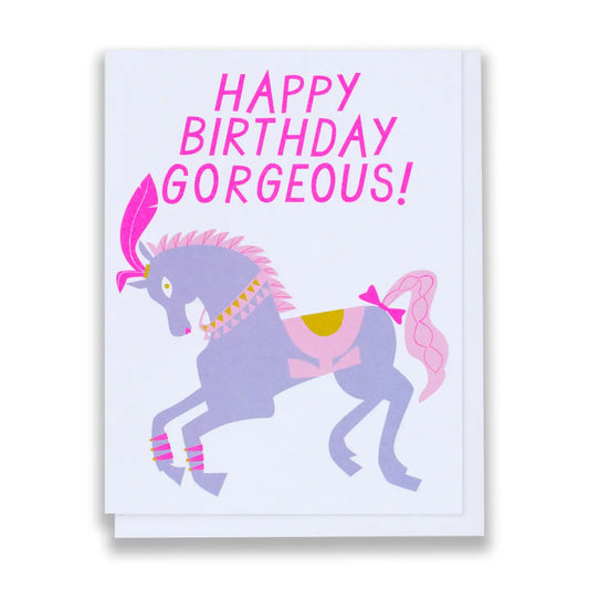 Pretty Prancing Pony Birthday Card