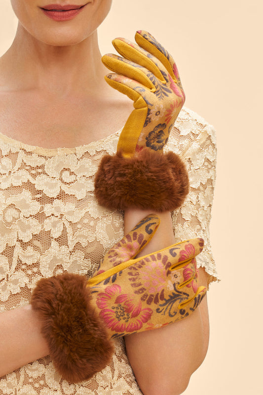 Bernadette Gloves | Mustard Floral