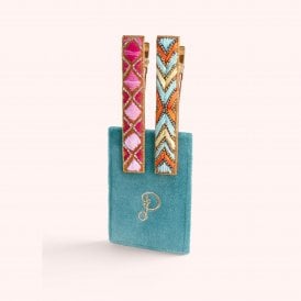 Embellished Hair Bars -  Fuchsia/S