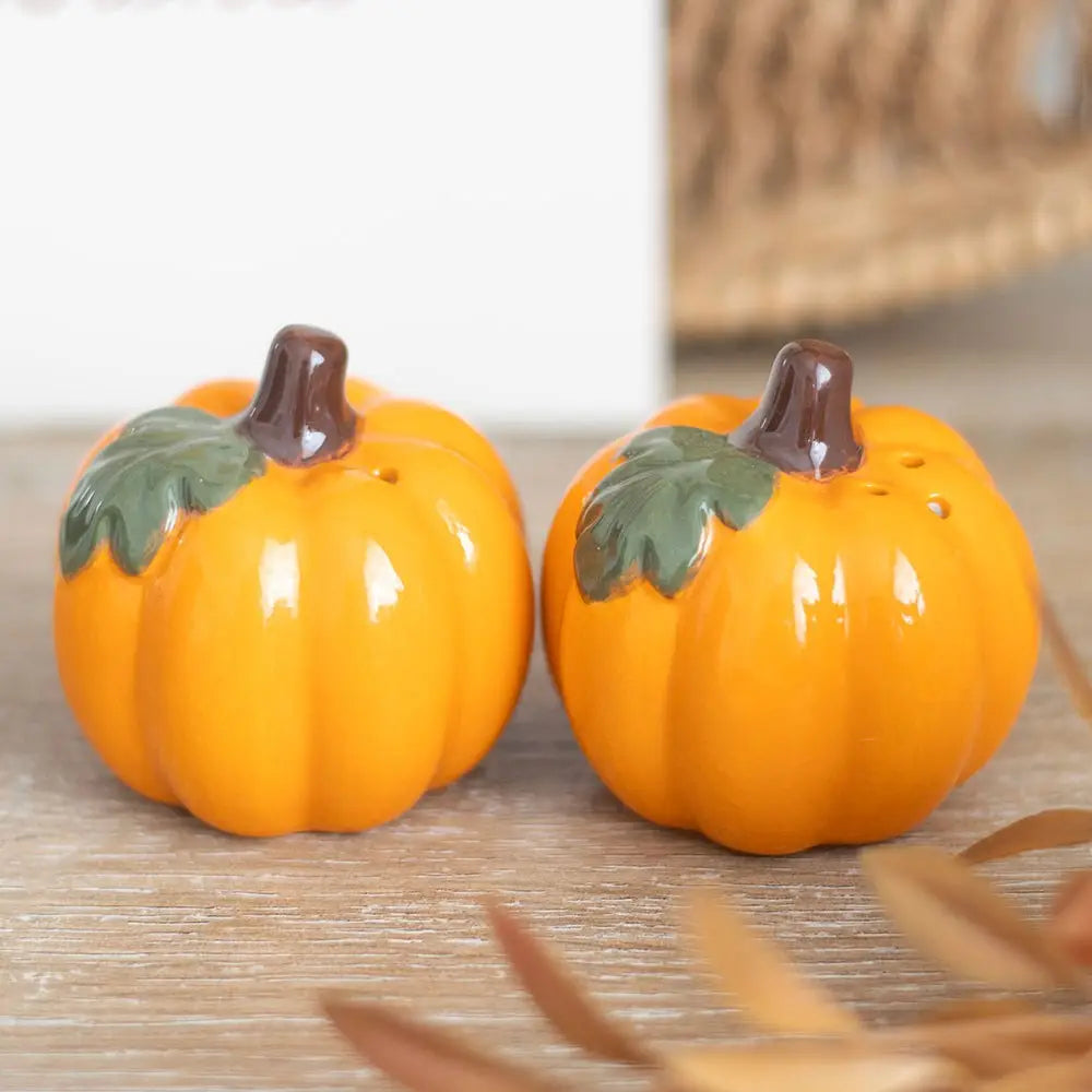 Autumn and Fall Pumpkin Salt & Pepper Shakers